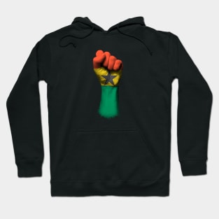 Flag of Ghana on a Raised Clenched Fist Hoodie